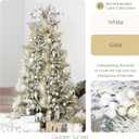 Sea Team 24-Pack Artificial Glitter Holly Berry Twig Ornaments, Decorative Fruit Sticks, Glittery Stems, Picks, Branches for Christmas Tree, Small Vase, Holiday, Wedding, Party (11", White)