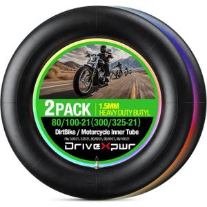 Motorcycle Heavy Duty Inner Tube Replacement - 80/100-21" - 1.5mm Thick - Tire Tube Compatible With 3.00-213.25-2190/80-2190/90-2190/100-21(2-Pack)