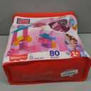 MEGA BLOKS First Builders Toddler Blocks Toys Set, Big Building Bag Collection with 80 Pieces and Storage, Pink, Ages 1+ Years