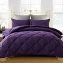 Decroom Lightweight Twin Comforter Set with 1 Pillow Sham - 2 Pieces Set - Quilted Down Alternative Comforter/Duvet Insert for All Season - Purple - Twin/Twin XL Size