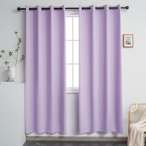 YGO Lilac Curtains 72 Inch Length Thermal Insulated Room Darkening Blackout Curtains for Girls Bedroom Set of 2 Panels