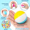 60 Pcs Beach Stress Balls Bulk 2.5" Mini Relief Stress Ball Pu Foam Squeezy Balls Summer Swimming Pool Game Toy Rainbow Beach Ball for Hawaiian Beach Birthday Party Favor School Carnival Reward