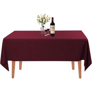 Rectangle Tablecloth - 60 x 126 Inch - Burgundy Rectangular Table Cloth for 8 Foot Table in Washable Polyester - Great for Wedding, Restaurant, Party, Banquet Decoration