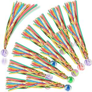 20 PCS Comet Balls with Colorful Streamers, Rubber Bouncy Balls for Birthday Party Favors, Easter Basket Goody Bag Filler
