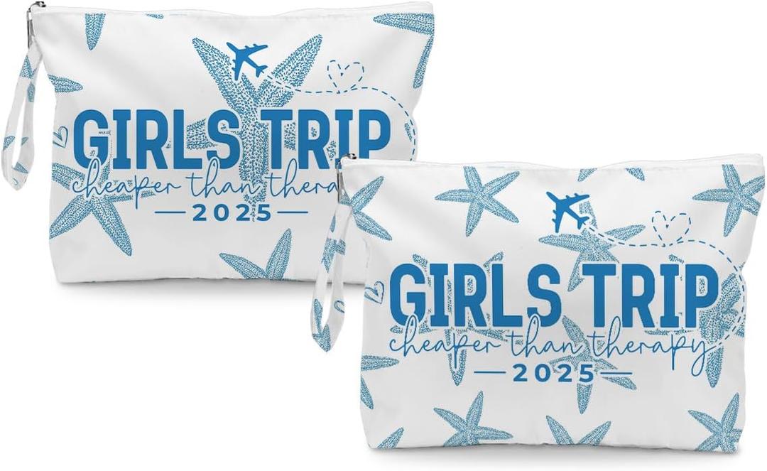 Fokongna 2PCS Girls Trip Gifts Favors Starfish Wet Dry Bag Beach Swimsuit Toiletry Travel Essentials Women Beach Travel Gym Wet Dry Bag for Swimsuit Dirty Diaper Bag Gifts