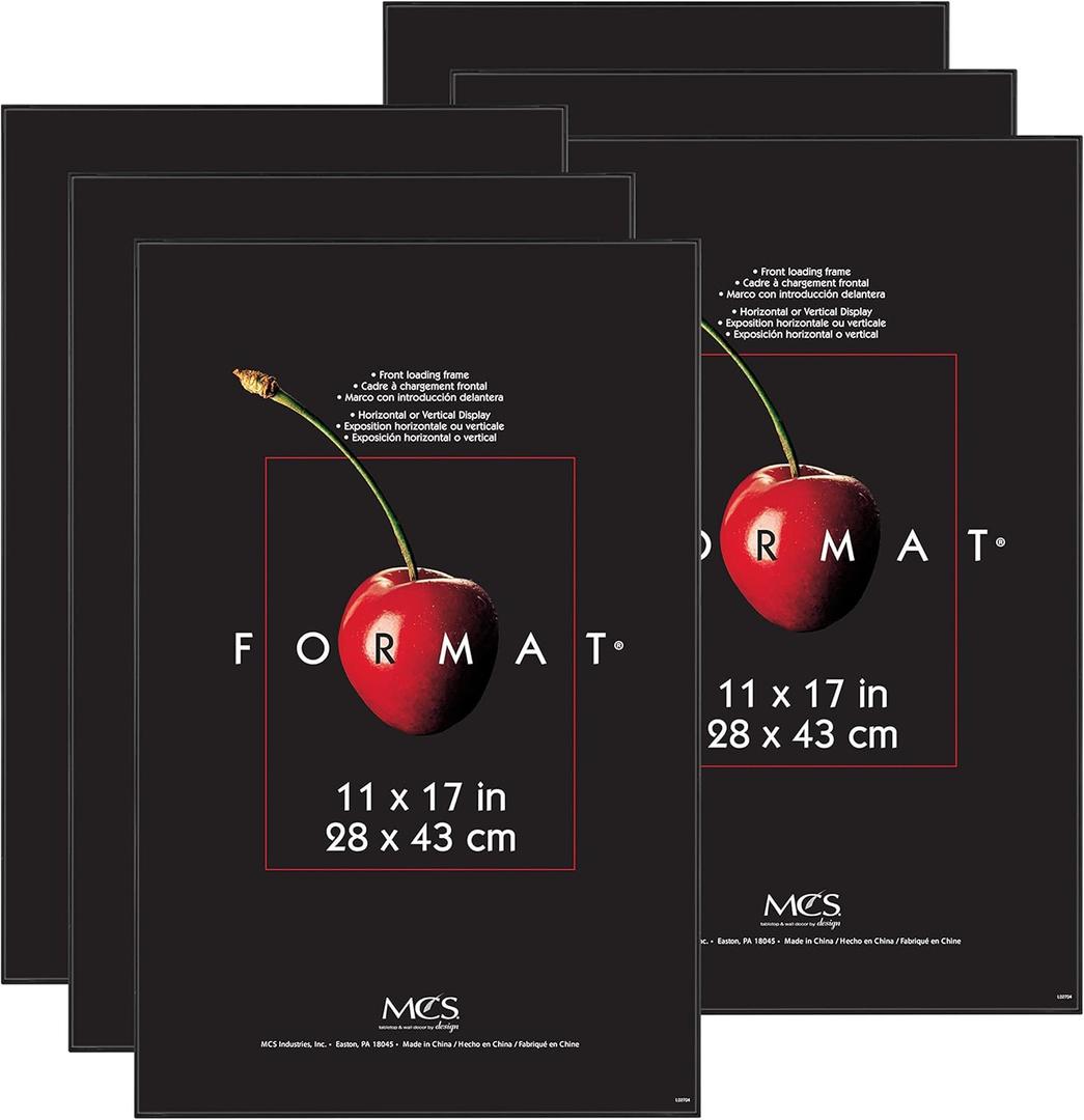 MCS Format Picture Frames, Gallery Wall Frames, Black, 11 x 17, 6-Pack MCS Format Picture Frames, Gallery Wall Frames, Black, 11 x 17, 6-Pack