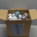 Soulchen 4 Size Christmas Balls Ornaments Set 46 Pcs 1.57, 2.36, 3.15, 4 Christmas Tree Decorations Shatterproof Hanging Plastic Xmas Ball for Holiday Xmas Tree(Light Blue, Silver White)