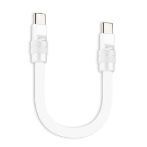 chubbycable Cute Chubby 240W Short USB-C Cable Power Bank Fast Charging Cable Silicone Charger Cord Compatible with iPhone 17-15 Series iPad, White+White, Type-C to Type-C, 10 inch