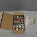 Watayo 24 Pcs Christmas Glittering Elf Balls Glass Ornaments for Tree, 1" Mini Painted Swirl Dots Elf Balls Hanging Ornaments, Christmas Red Green Ball Tree Decoration for Xmas Party Home Decor