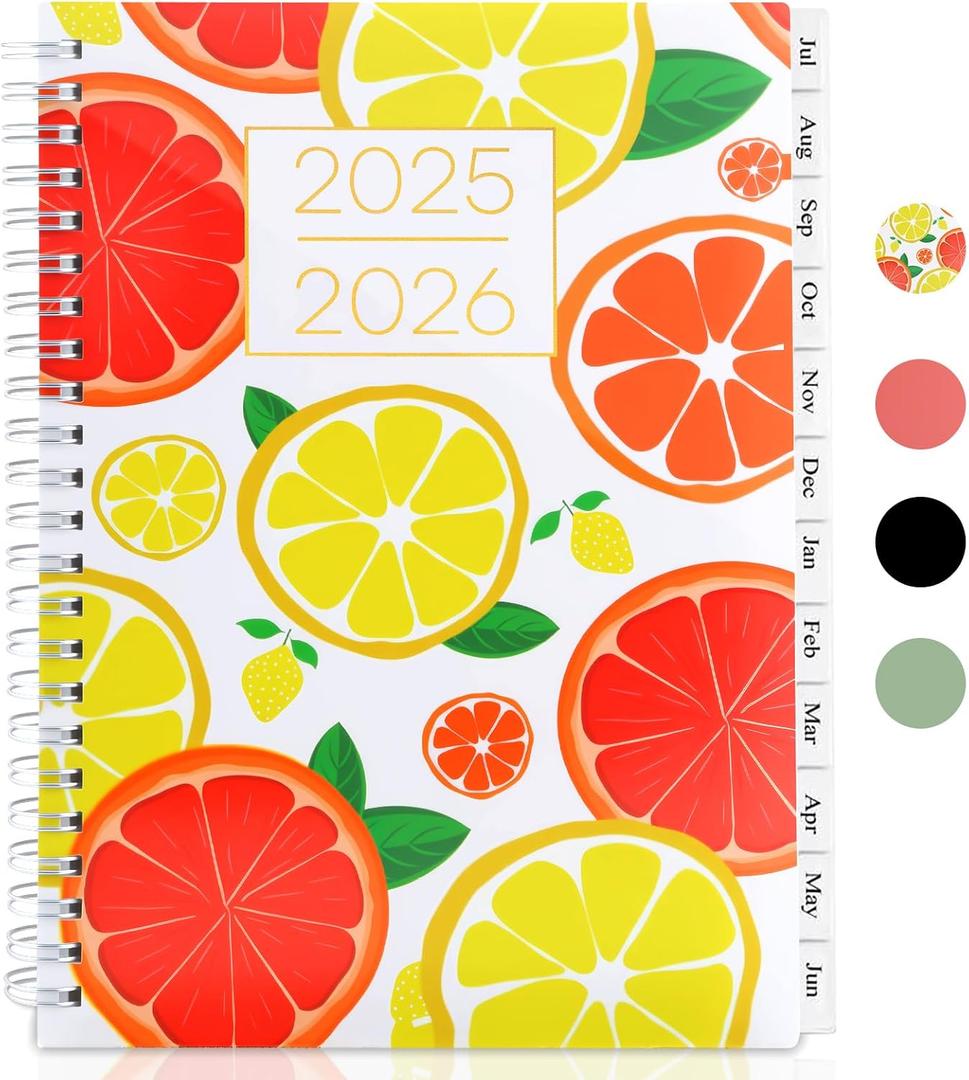 5 x Planner 2025-2026,Academic Year Weekly and Monthly Calender Planner, July 2025 - June 2026,Spiral Notebook A5 (6.3" x 8.5") Perfect for Teacher, Student,Office,School Supplies (Oranger)