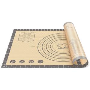 Baking Mat, 26" x 16" Large Silicone Non-slip Baking Pastry Mat with Measurement, Non Stick Silicone Mats for Kitchen Counter, Fondant Mat, Counter Mat, Dough Rolling Mat, Oven Liner, Pie Crust Mat (Gray)