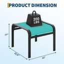 Outdoor Ottoman Set of 2, Outdoor Foot Stool with Textliene Fabric, Metal Frame, Stackable Oversized Foot Rest for Patio Garden Pool, Teal, 22.8"D x 22.1"W x 17.1"H