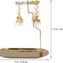 Golden Rotary Candle Holder with Tray Christmas Table Decorations Revolving Elk Tealight Candlestick Holiday Wedding Party Decor Christmas Spinning Candle Holder Deer Rotating Candlestick Set