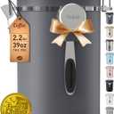 Veken Coffee Canister, 39OZ Large, Airtight Stainless Steel Food Storage Container for 2.2lbs Coffee Beans,Ground, Sugar,Espresso,Rice,Tea,Flour, Cereal,Home Kitchen Pantry Bar Accessories, Gifts,Gray