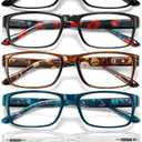Gaoye Professional Reading Glasses for All Day - Computer Readers with Blue Light Protection - Value Pack(+2.0)