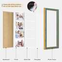 Suede 8x21 Picture Frame Display 4 Opening 5x7 Picture Frames Collage Wall Decor with Mat,Multi Photo Frame for Plexiglass,Wall Decor,1Pack,Blue