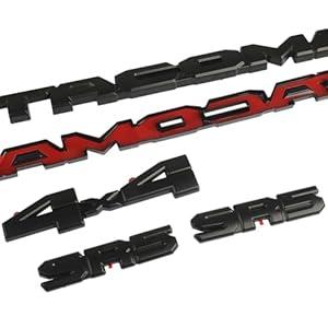 Blackout Emblem Overlays 5Pcs Compatible with Tacoma 2024 2025 2026 ABS Plastic Badge Emblems Overlay 250822 with Strong Adhesive Matte Black