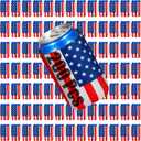Umigy 200 Pcs American US Flag Beer Can Coolers Bulk, 4th of July Patriotic Insulated Neoprene Can Cooler Sleeves, Plain Can Cooler Cover for Sublimation Soda Drink Water Bottle Birthdays Weddings (Red,white,blue)