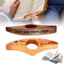 5 x 2Pcs Just One More Page  Personalized Book Page Holder,Wooden Book,Custom Name Thumb Spreader,Valentines Day Gift,Reading Gift for Book Lovers & Kids(Walnut,Beech)