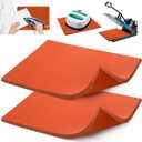 WRINGKIT 2 Pack Silicone Heat Press Mat, 15 x 12 Inch Washable Heat Press Pad, Double Sided 0.34 Inch Thick Transfer Sheet for Vinyl Ironing Insulation Transfer Crafting, T Shirt Iron, Red