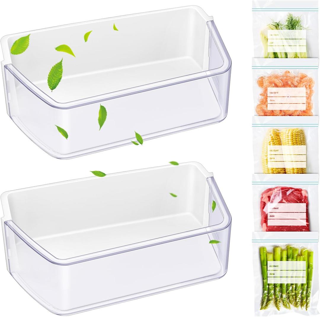 [2 PACK] UPGRADED DA97-17255A Refrigerator Door Bin Compatible with Samsung Refrigerator Door Shelf Replacement, Right Fridge Door Shelf Parts AP6784023, RF265BEAESG, RF265BEAESR, RF262BEAESR Door Bin