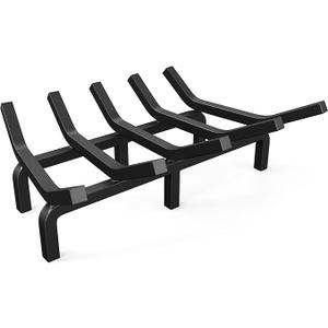 Mr IRONSTONE Fireplace Grate Fireplace Log Holder Solid Steel Heavy Duty Firewood Log Burning Rack Fire Grates for Outdoor Kindling Tools Pit Indoor Wrought Iron Wood Stove 17 inch