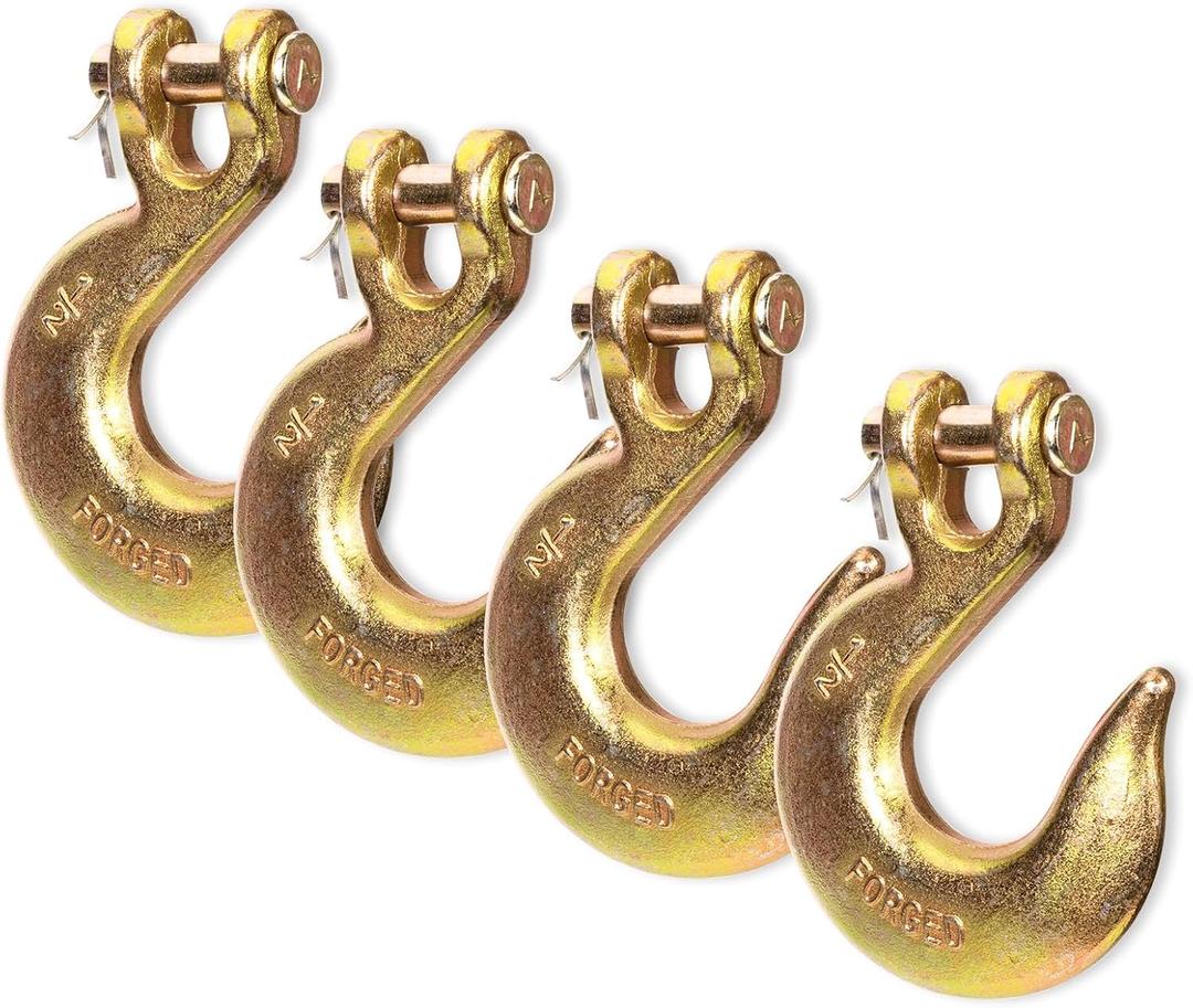 Leero 10 Pack 1/2" Clevis Slip Hook, Heavy Duty Grade 70 Slip Hooks, 11,300 LBS Working Load Limit, Tow Chain Slip Hook for Trailer Wiring, Truck, Trailer, Winch Transport Tow (Without Latch)