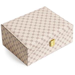 Jewelry Box for Women 4 Layer Jewelry Organizer with Lock for Earrings Necklace Rings Bracelets Earring Holder Organizer PU Surface Travel Jewelry Case for Girls Christmas Gift Valentines Gift Beige Jewelry Box for Women 4 Layer Jewelry Organizer with Lock for Earrings Necklace Rings Bracelets Earring Holder Organizer PU Surface Travel Jewelry Case for Girls Christmas Gift Valentines Gift Beige