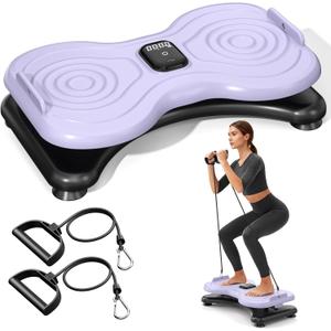 2025 New Waist Twister Machine Exercise,Waist Twister Fitness Tool with LCD Display& Resistance Bands for Core Exercise,300LB Home Gym Equipment for Slim Waist & Belly Fat (Purple)