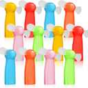 Retisee 12 Pcs Mini Hand Held Fan Personal Fan Battery Powered with Soft Blades Small Fan Pocket Fan for Travel Hiking Home Indoor Office Makeup(Bright Color)