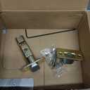 Kwikset Casey Entry Door Handle with Lock and Key, Secure Keyed Reversible Lever Exterior, Doorlock, for Front Entrance and Bedrooms, Satin Brass, Pick Resistant Smartkey Rekey Security