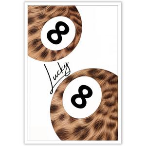 Cool Leopard Canvas Wall Art Vintage Lucky 8 Pool Ball Posters Maximalist Coquette Y2k Abstract Aesthetic Prints Painting For Home Living Room Bedroom Wall Decor 12x16in Unframed