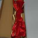 Big Red Large Outdoor Christmas Bow - Commercial House Decorative (18", Red with Gold Trim Structural 3D Nylon)