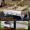 ONLYFIRE GRILLS Tabletop Gas Griddle 3-Burner, Portable Propane Gas Flat Top Griddle 315 SQ.IN Cooking Area, Outdoor Barbecue Stove for Patio BBQ Camping Tailgating RV, Stainless Steel, Classic GS311