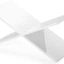 Red Co. Glossy White Acrylic Book Holder 2 Piece Reading Stand for Open and Closed Books, Magazines, Textbooks 6" x 11" x 6"