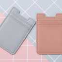 6 x 2Pack Phone Wallet,Leather Phone Card Holder Adhesive Stick On Credit Card Pocket for Back of Phone Case iPhone and Android-Pink,Blue