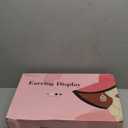 Pinzoveco Rotating Earring Display Stands for Selling with Adversitsing Board, Real Wood Jewelry Display Stand for Vendors, Large Capacity Earring Cards for Selling Rack Holder (Weathered Black)