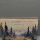 Christian Wall Art Forest Bible Verse Wall Decor Mountain Scripture Canvas Prints 2 Corinthians Religious I Will Walk by Faith Posters Biblical Artwork for Bedroom Living Room Home Decoration 12x16"