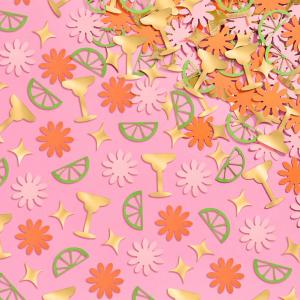 xo, Fetti Margarita Foil Confetti - 200 pc | Fiesta Party Decorations, Tequila Bachelorette Table Decor, Birthday Supplies, Cinco De Mayo Tablescape