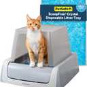 PetSafe ScoopFree Crystal Pro Legacy Automatic Self-Cleaning Cat Litter Box Enclosed Front-Entry Includes 1 Disposable Crystal Litter Tray Advanced Odor Control Gray (PAL00-16806)
