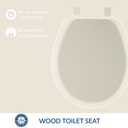 Mayfair Cameron Biscuit Toilet Seat, Non Slip Heavy Duty Wood, Easy Clean, Made in USA, Round