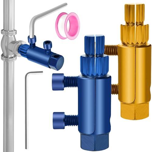 2PCS Stripped Screw Extractor Set For Damaged Faucet Screw Remover, Broken Pipe Thread Extractor Tool, Valve Thread Bolt Extractor for 3/8" 3/4" 1/2" 1" Damaged Faucet Water Pipes (Blue and Gold)