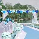Blue Paper Lanterns 12 Pcs Assorted size of 6" 8" 10" 12" Chinese Round Paper Hanging Decorations Lanterns Lamps for Home Decorations, Parties, and Weddings