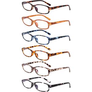 NORPERWIS 6 Pack Ladies Reading Glasses for Women Blue Light Blocking Spring Hinge Fashion Eyeglasses Readers for Women (Mix Color -4, 2.25, multiplier_x)
