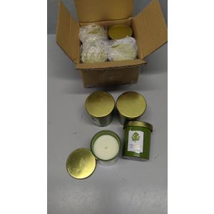 Sprayed Glass With Label With Gold Metal Lid 3.0   Oz Pack Of 8 Honeysuckle