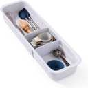 YouCopia DrawerFit Expandable Kitchen Drawer Organizer: Sliding Storage Tray for Utensils & Accessories in Deep Drawers, Expandable 1523" wide, White Speckled BPA-free