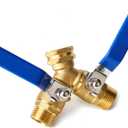 Garden Hose Splitter 2 Way Heavy Duty, Brass Faucet Adapter With Long Handle For Gardening Water Hose Shut Off Valve Hose Connector Fittings Outdoor Water Spigot Hose Bib Y Splitter