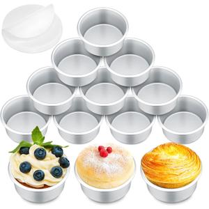 Gerrii 18 Pcs 4 Inch Cake Pans Nonstick Aluminum Small Round Cake Baking Pans Molds for Cheese, Pizza, Quiche, Home Party Baking Supplies, Leakproof and Easy Release