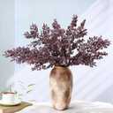 Suncalla 4 Pcs 30 Inch Dusty Plum Sedum Berry Stem for Vase Artificial Faux Rusty Plum Pick Branch Spray Floral Stem for Table Centerpiece Mantel Decor(Dark Purple)