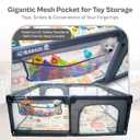 Baby Playpen with Mat 79x71 Inch Large Playpen for Babies and Toddlers Playard with Zipper Gate Safety Fence Play Pen with Soft Breathable Mesh Indoor & Outdoor Kids Activity with Playmat Dark Gray